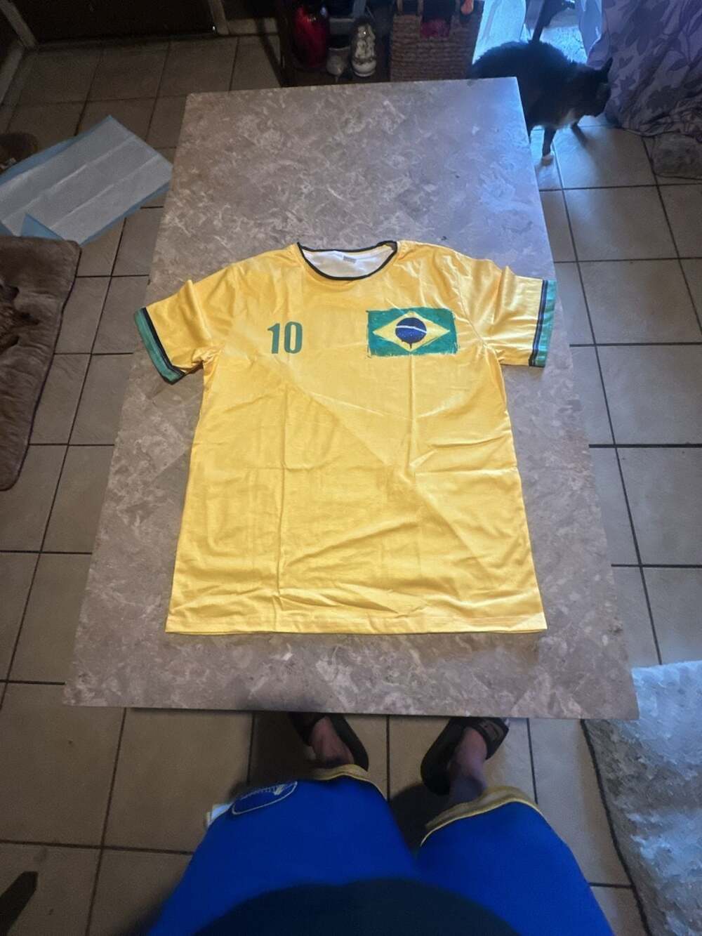 Unbranded Brazil National Team Style Graphic T-Shirt Jersey with #10